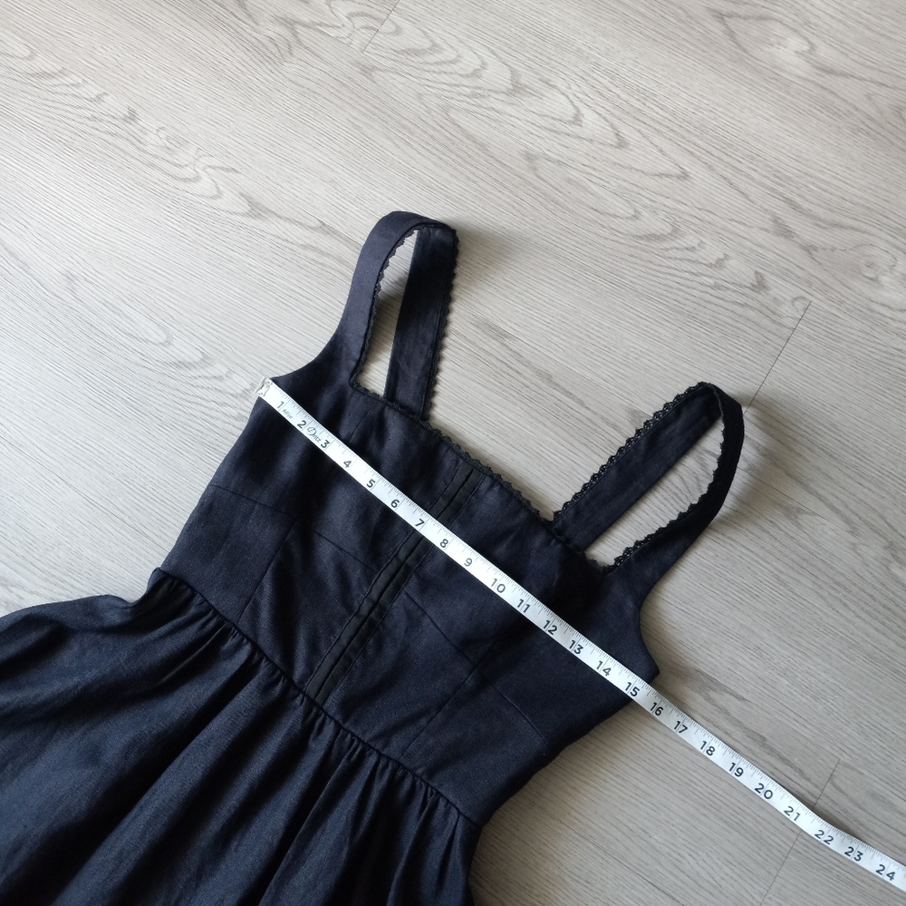 Reformation Tagliatelle Black Linen Midi Dress 6 - Picture 11 of 16